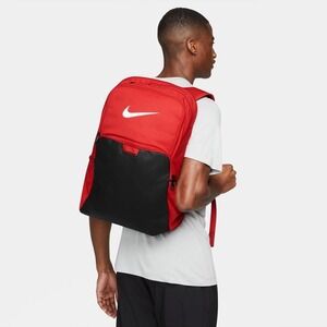 Nike Brasilia 9.5 Backpack University Red Black‎ Padded Straps Laptop Sleeve NEW